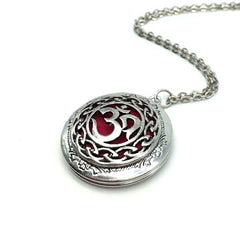 Stainless Steel Antique Silver Style Om Essential Oil/Perfume Locket Pendant