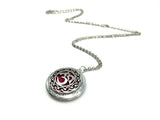 Stainless Steel Antique Silver Style Om Essential Oil/Perfume Locket Pendant