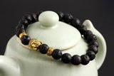 Unisex Lava Stone Bead Buddha Bracelet