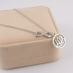 Lotus Flower Infinity Necklace