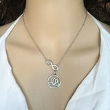 Lotus Flower Infinity Necklace