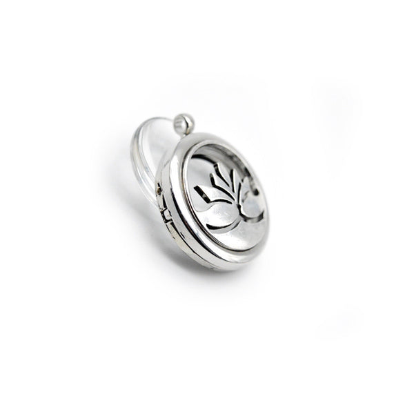 Stainless Steel Lotus Essential Oil/Perforume Locket Pendant